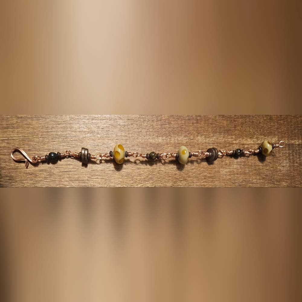 Handmade Copper & Lampwork Bracelet